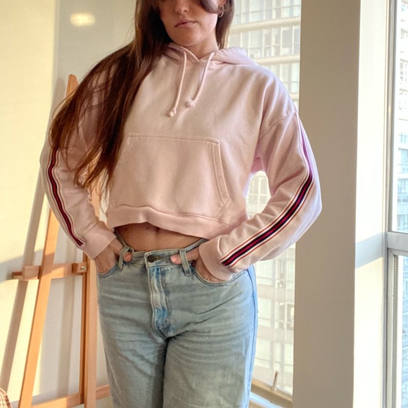 TNA Cropped Baby Pink Y2K Hoodie (Size S) - Picture 6 of 8